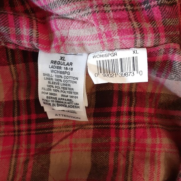 SOLDNEW Berne Work Coat SZ XL Pink Canvas Softstone Sanded Duck Barn 100% Cotton - Picture 13 of 15